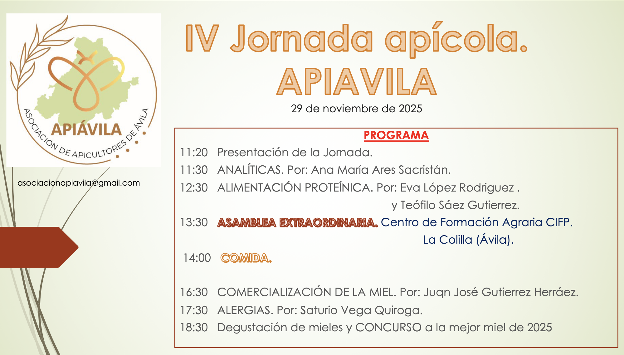IV Jornadas apícolas de Ávila